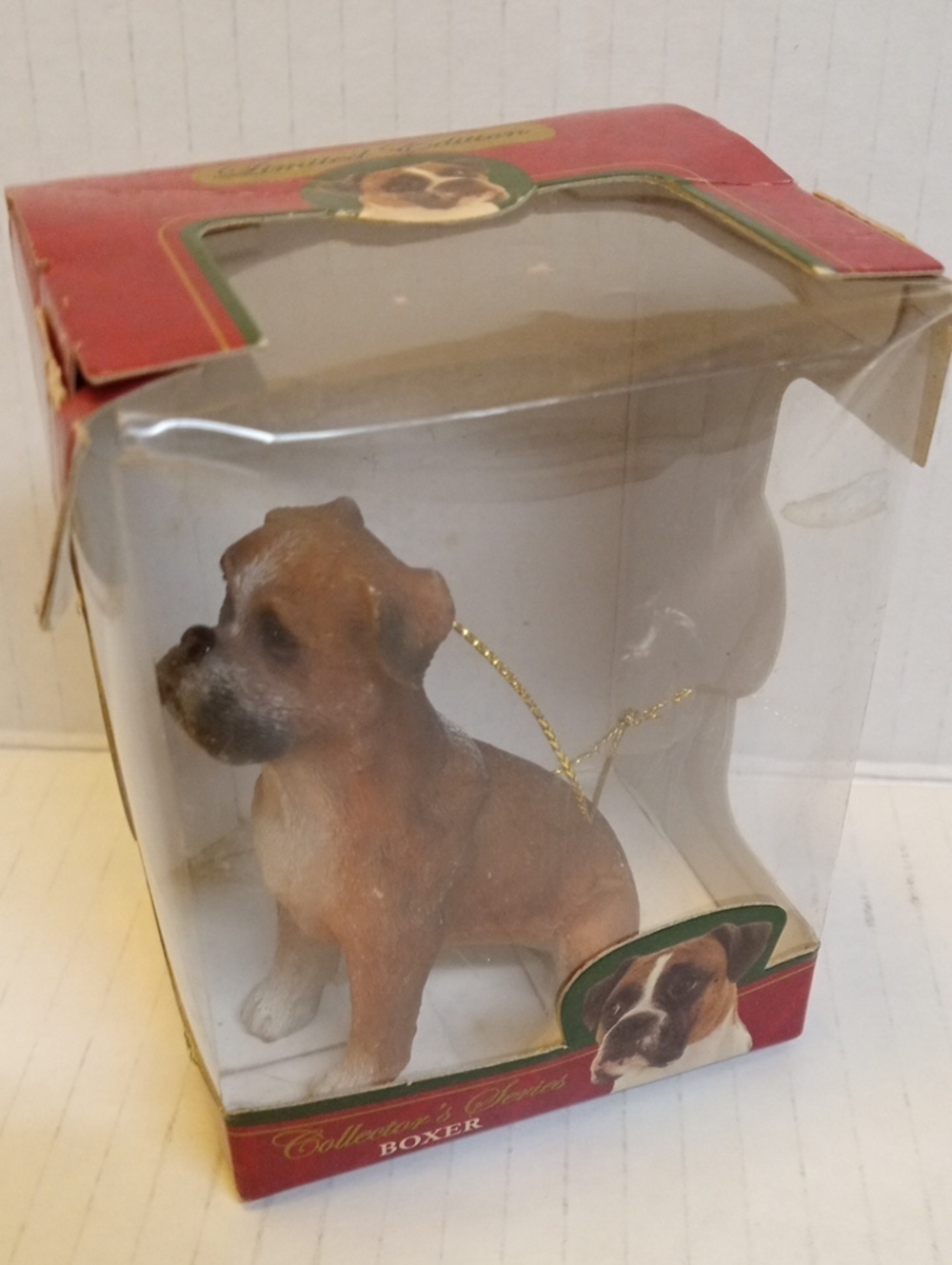 Boxer Dog Ornament Collector's Series Approximately 3" Tall